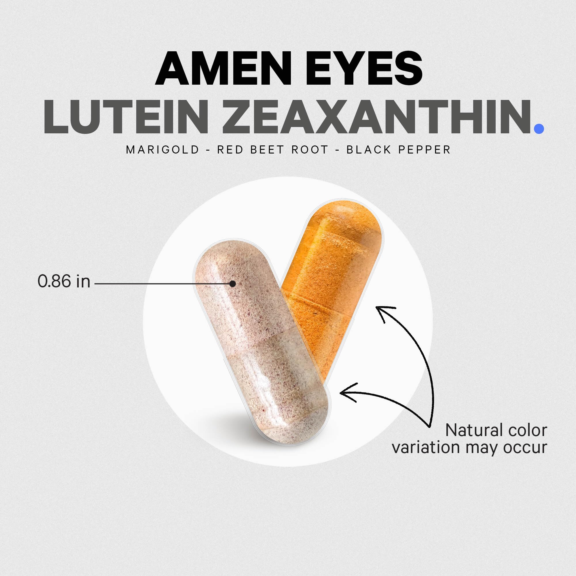 Amen Eyes Lutein Zeaxanthin Supplement - Eyes Vitamins - Lutein and Zeaxanthin from Marigold Extract, Red Beet Root Powder, Black Pepper Fruit Extract - 3-Month Supply Eye Care - Non-GMO - 90 Capsules - Image 8