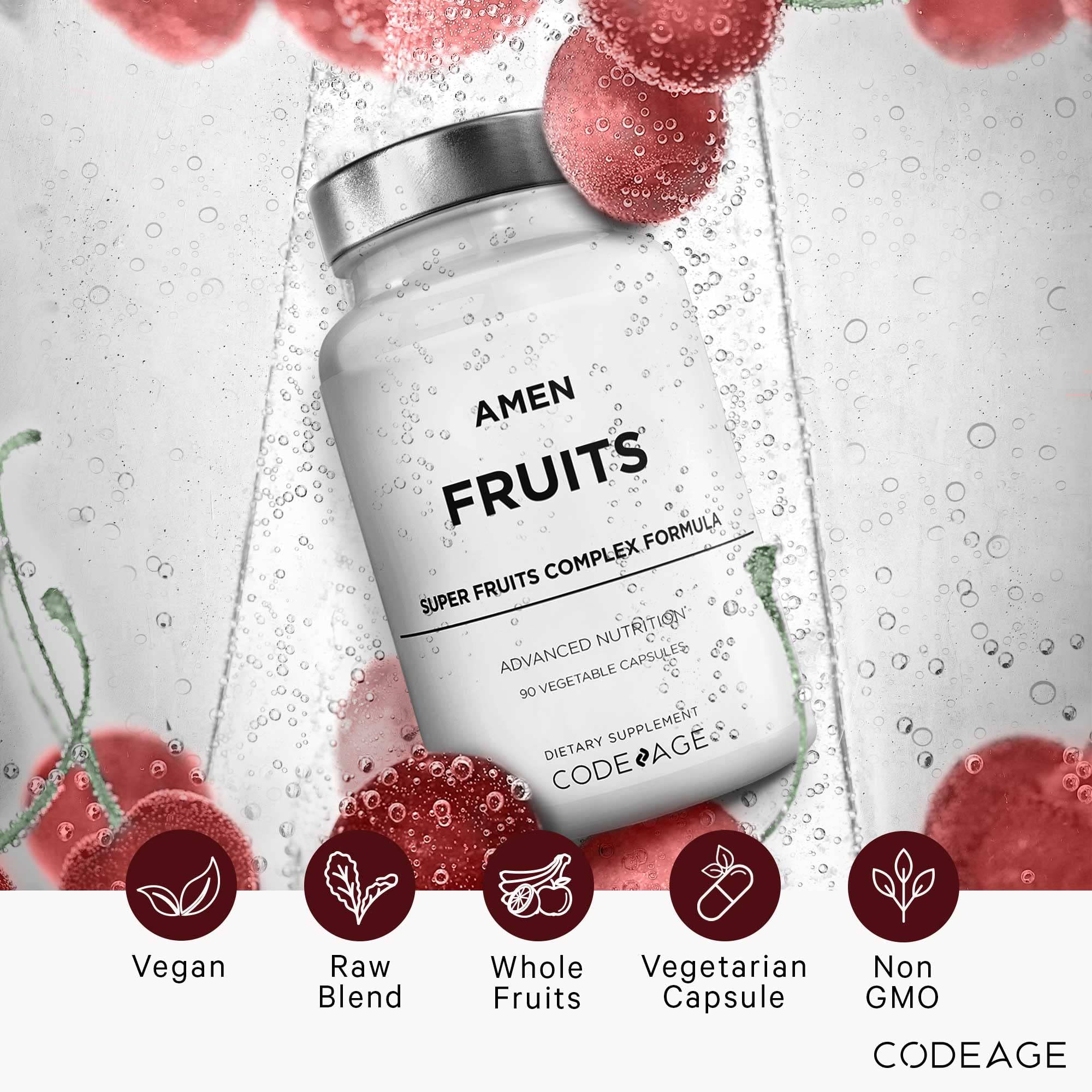 Amen Fruits, Daily Fruits Vitamins Supplements, Over 20 Whole Fruit Extracts - Raw Multivitamin, Berries, Antioxidant Polyphenols Superfood & Flavonoids - Non-GMO - 90 Capsules - Image 10