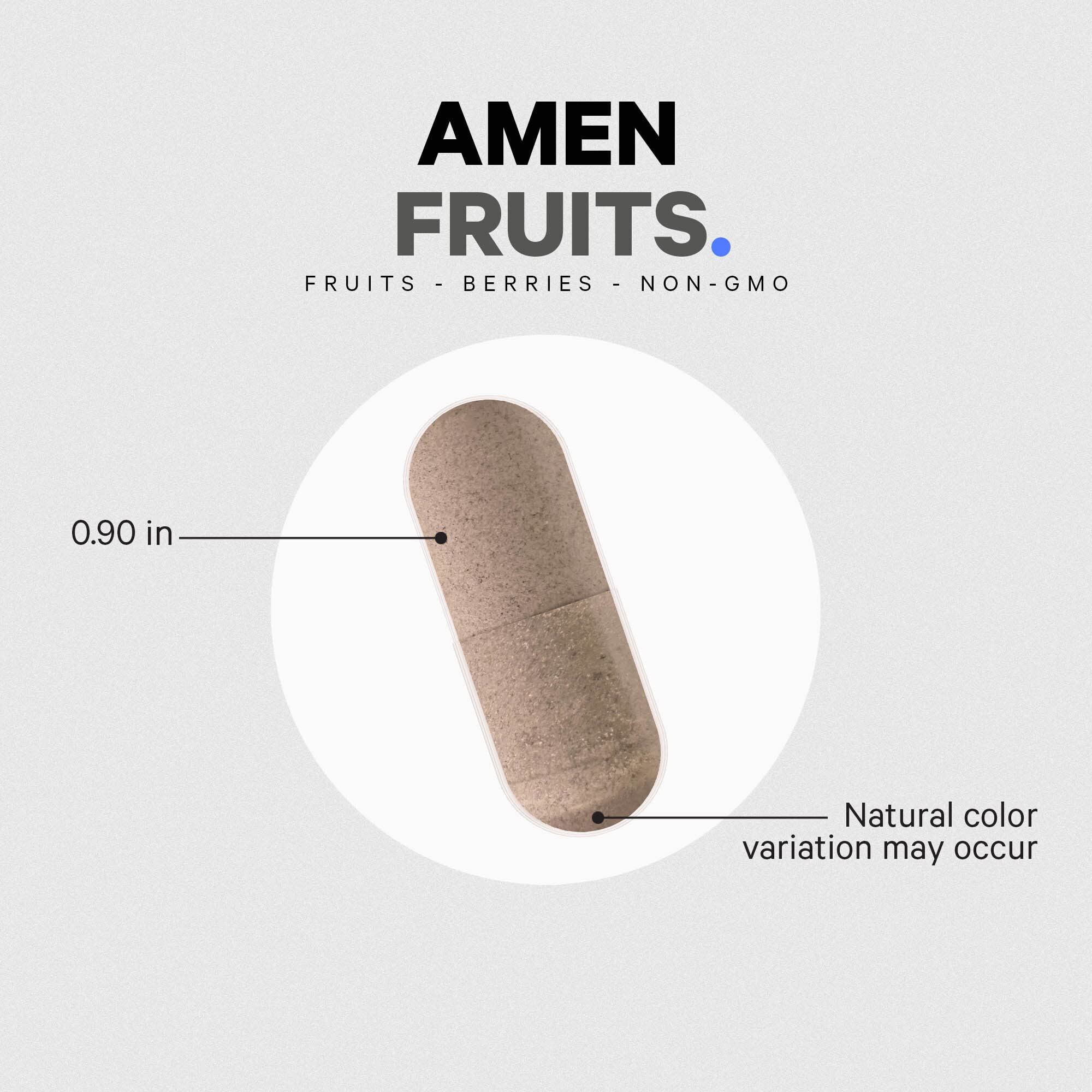Amen Fruits, Daily Fruits Vitamins Supplements, Over 20 Whole Fruit Extracts - Raw Multivitamin, Berries, Antioxidant Polyphenols Superfood & Flavonoids - Non-GMO - 90 Capsules - Image 7