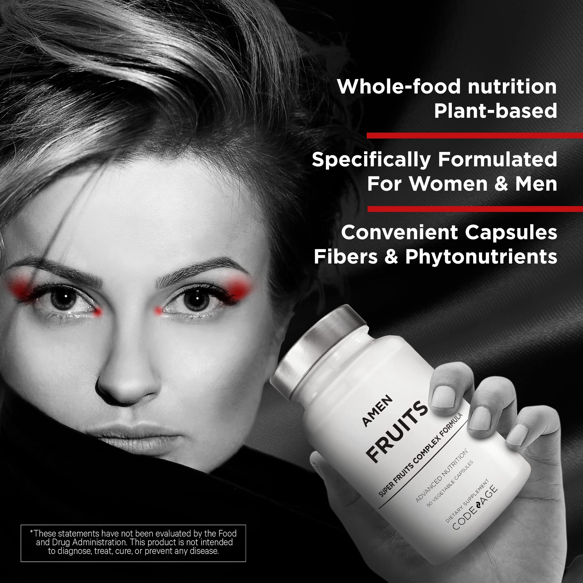 Amen Fruits, Daily Fruits Vitamins Supplements, Over 20 Whole Fruit Extracts - Raw Multivitamin, Berries, Antioxidant Polyphenols Superfood & Flavonoids - Non-GMO - 90 Capsules - Image 8