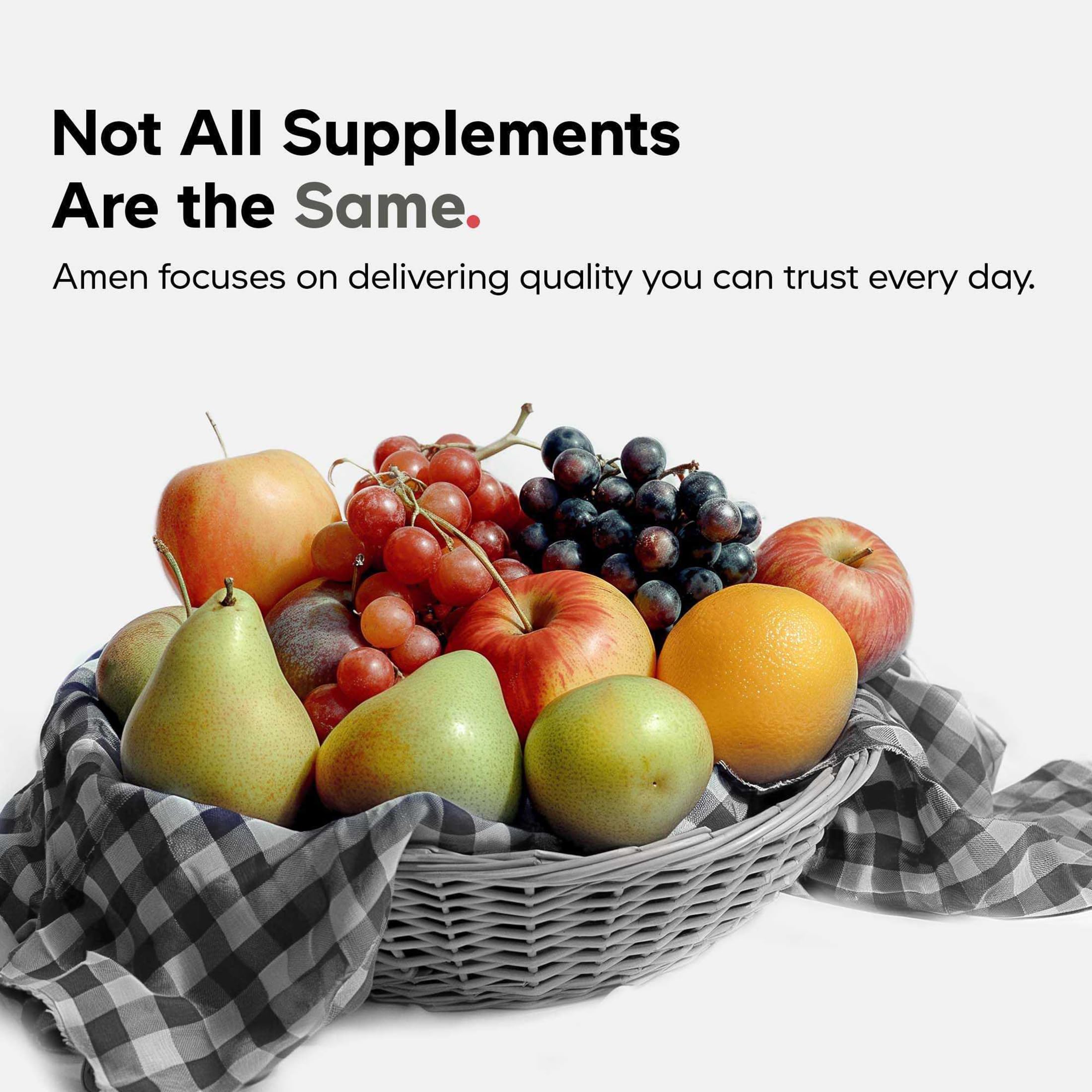 Amen Fruits + Veggies Vitamins Bundle, Raw Whole Food Multivitamin Capsules, Greens Vegetables, Red Fruits & Berries Vegan Blend, Fibers + Phytonutrients Superfood Minerals Supplement, Non-GMO, 180 ct - Image 8