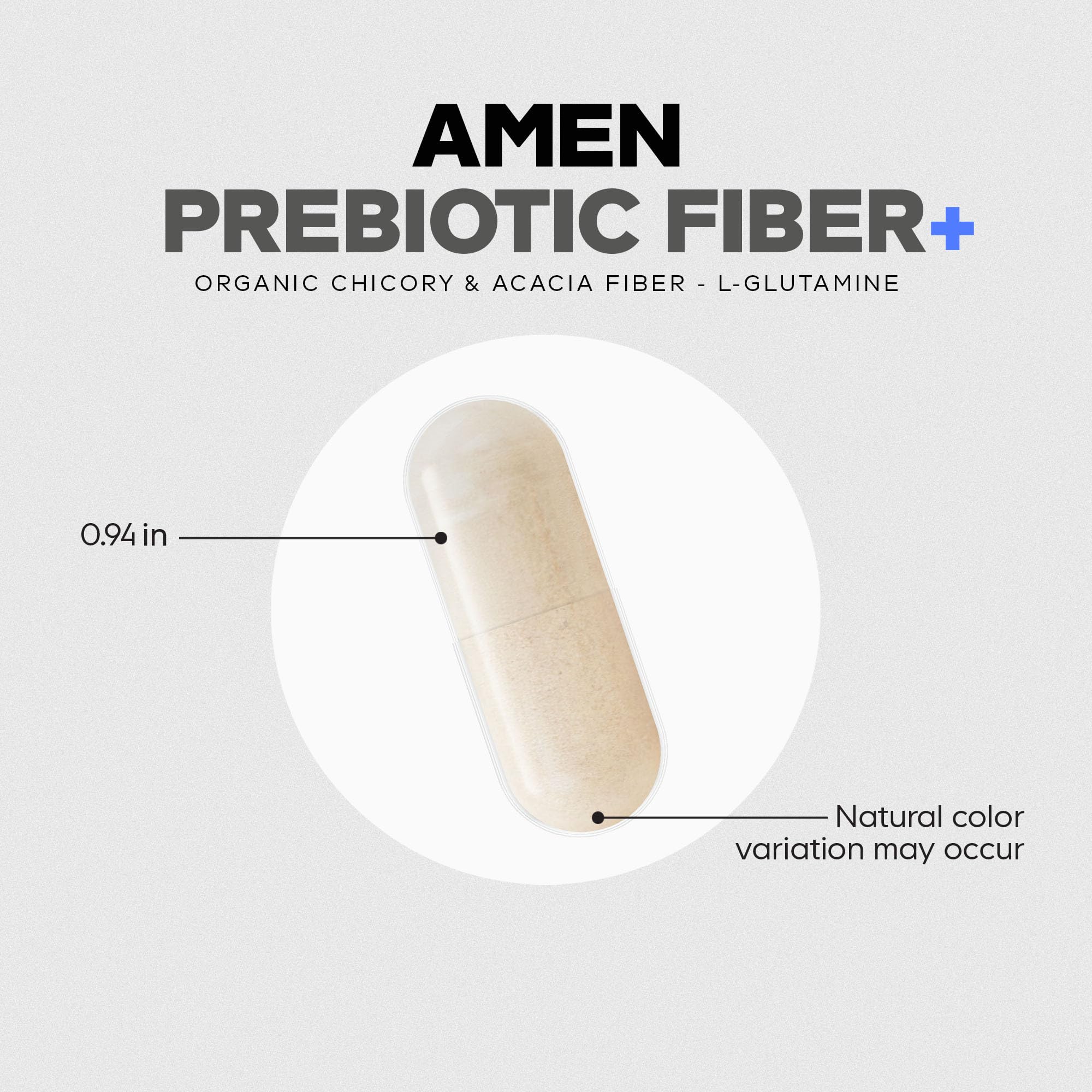 Amen Prebiotic Fiber Supplement - Organic Acacia & Chicory Inulin Fiber, L-Glutamine - Digestive Support - Vegan, Non-GMO - 60 Capsules - Image 8