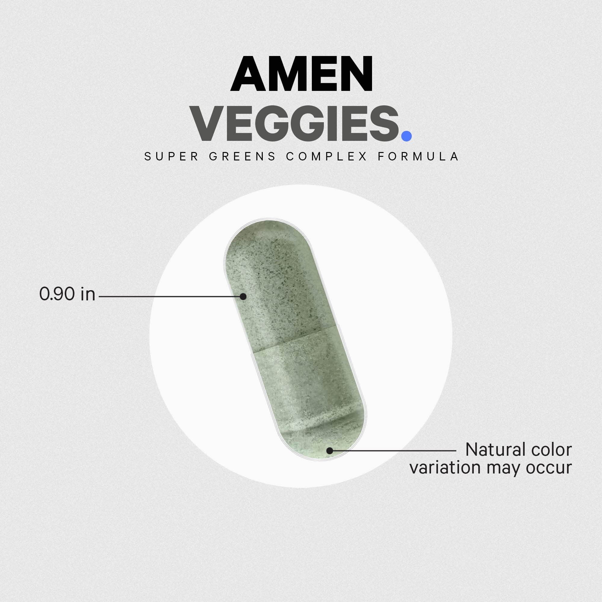 Amen Veggies, Daily Veggies Vitamins Supplement, Vegetables Vegan Blend & Whole-Food Raw Greens Multivitamin Capsules, Mushroom Complex, Superfood, Minerals, Green Vegetable Nutrients, Non-GMO, 90 ct - Image 7