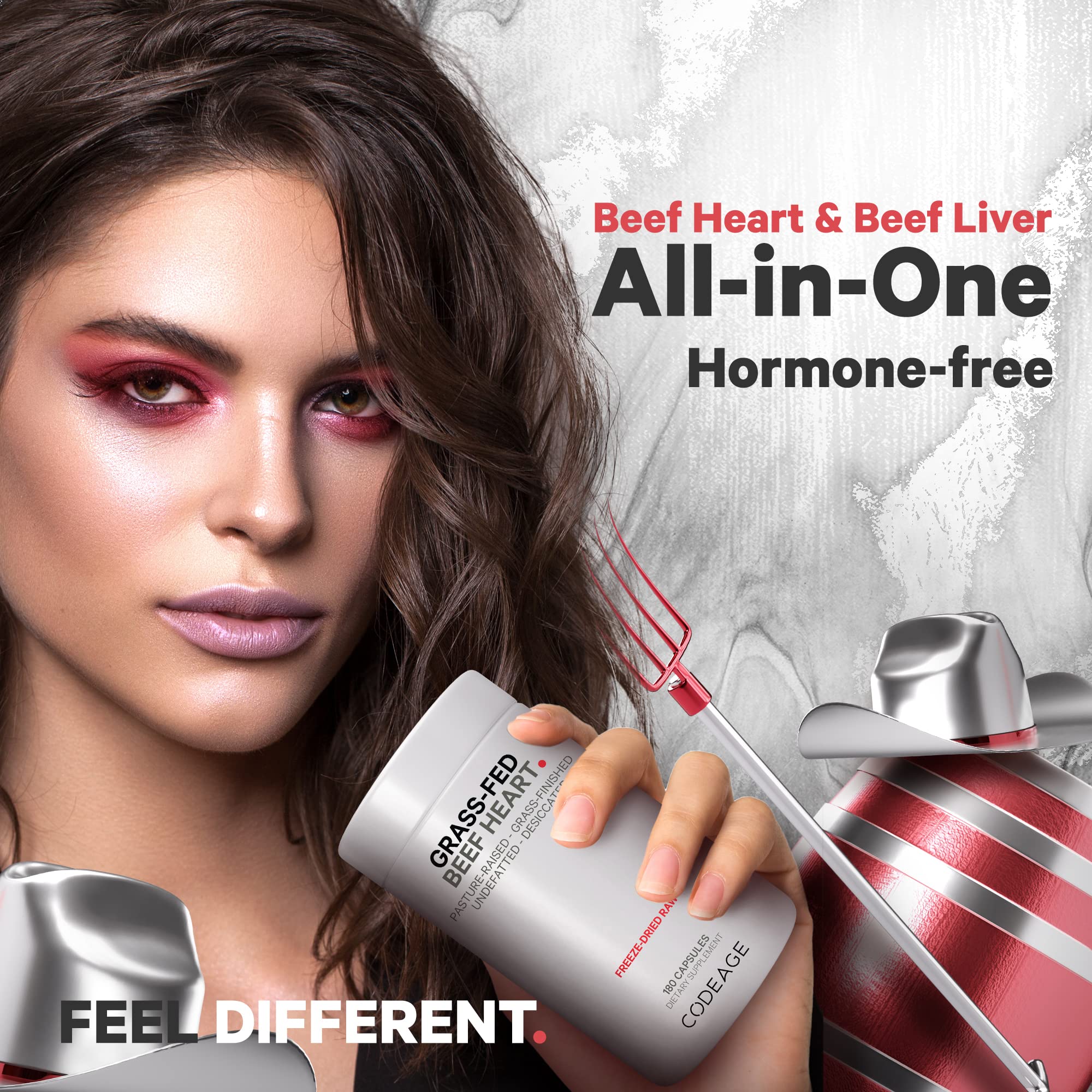 Codeage Grass Fed Beef Heart Supplement - Freeze Dried, Non-Defatted, Desiccated Glandular Supplements - Bovine Meat & Liver Pills - Beef Vitamins for Heart - Non-GMO -180 Capsules - Image 7