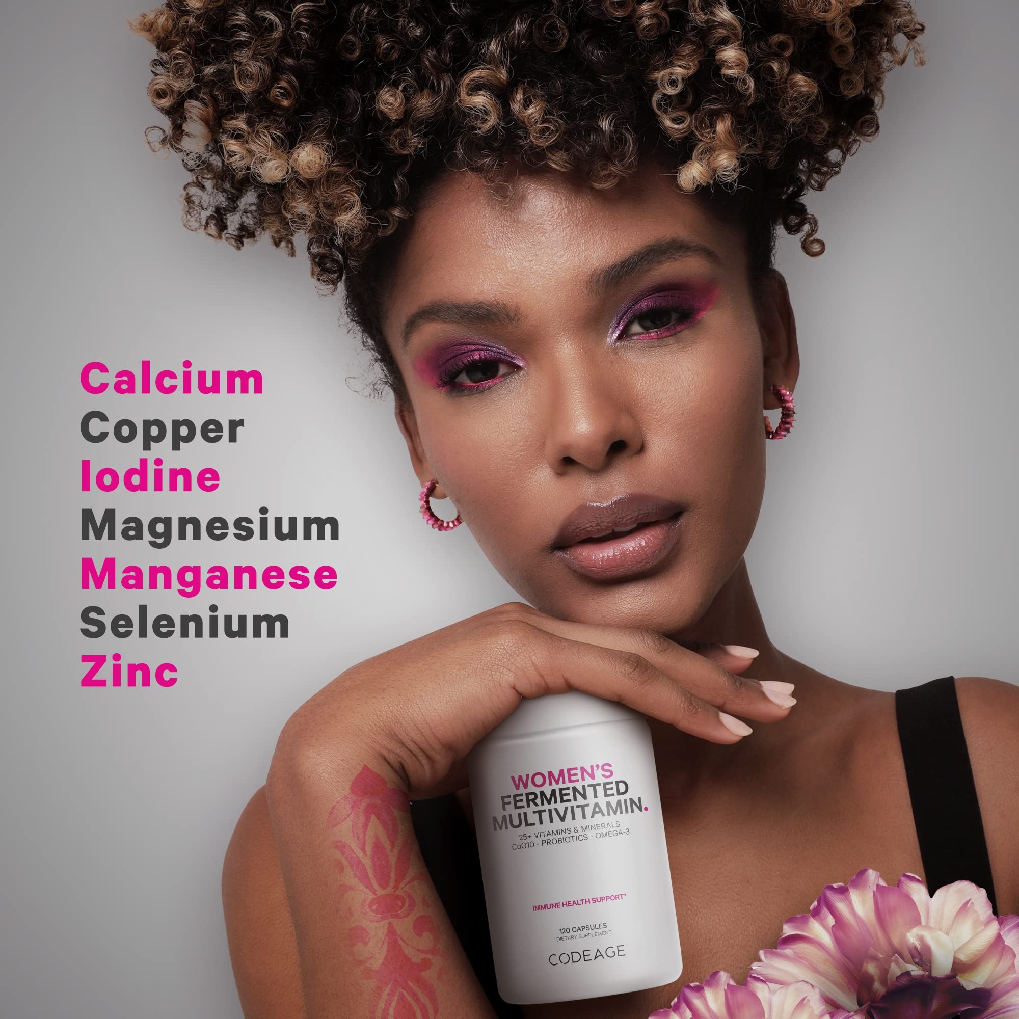 Codeage Multi Collagen Protein Capsules & Powder Peptides + Women’s Daily Multivitamin Bundle, 25+ Multivitamins & Minerals, Omega-3, Enzymes, Probiotics, Vitamin C, Zinc, Biotin, Non-GMO Supplement - Image 7